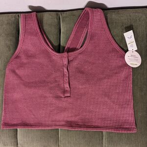 Aerie OFFLINE Main Squeeze Seamless Racerback Waffle Sports Bra Top